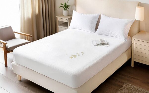 AL Saad Home Waterproof Mattress Protector ( 140 X 200 ) cm - White - Image 1